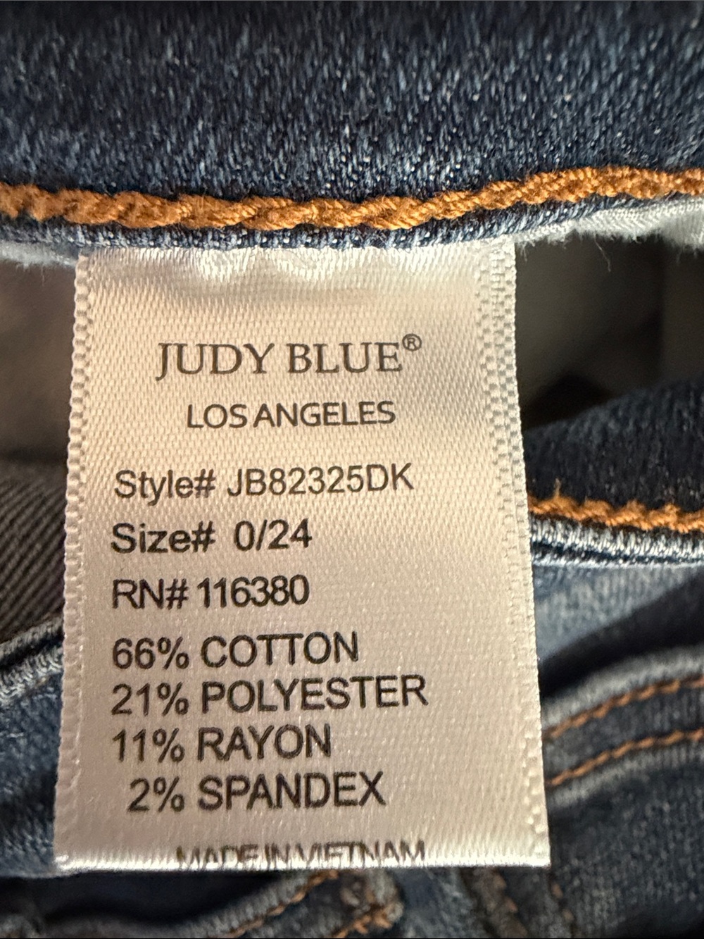 Judy Blue Dark Blue High-Rise Skinny Jeans size 24 - Picture 7 of 9